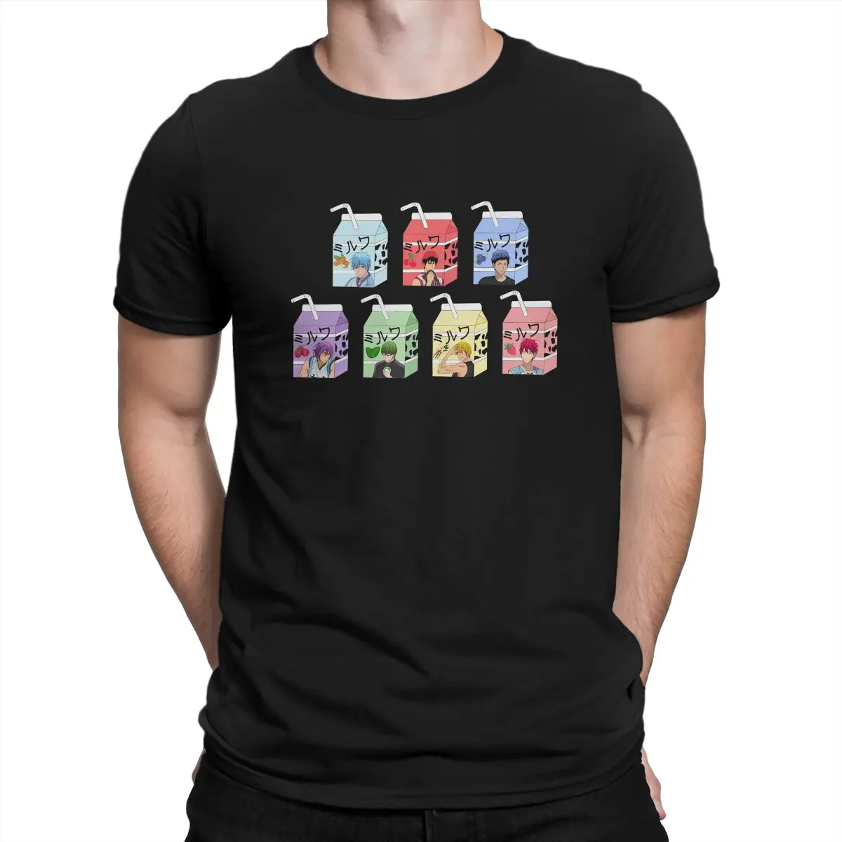 

Kuroko's Basketball Anime Polyester TShirt for Men Milks Classic Humor Casual Tee T Shirt High Quality Trendy