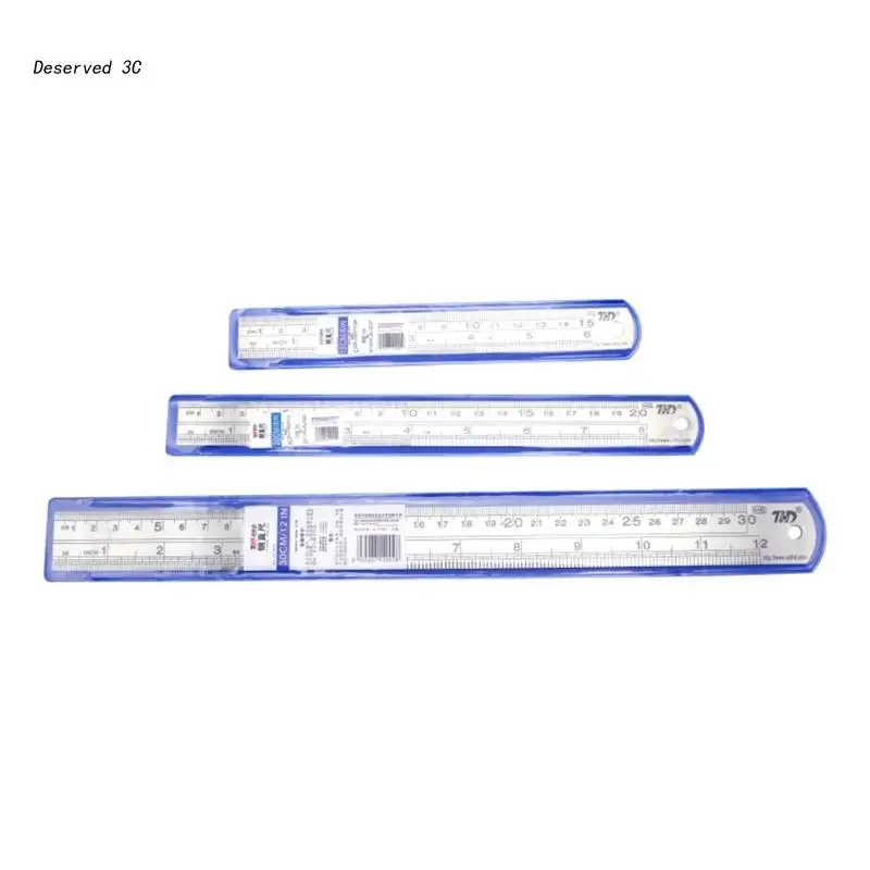 

R9CB Stainless Steel Metal Straight Edge Ruler Woodworking Drawing Measuring Tools