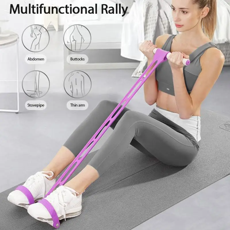 

Tension Rope 4 Tube Puller Pedal Ankle Abdominal Exerciser Fitness Elastic Sit Up Pull Rope Home Gym Sport Training Equipment