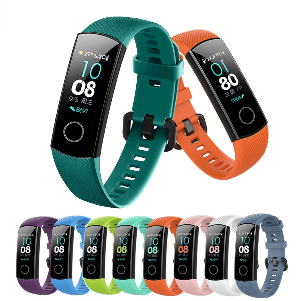 

Silicone Watch Strap For Honor Band 4 5 Wristbands Accessories Replacement Sport Strap For Huawei Band 5 4 Bracelet