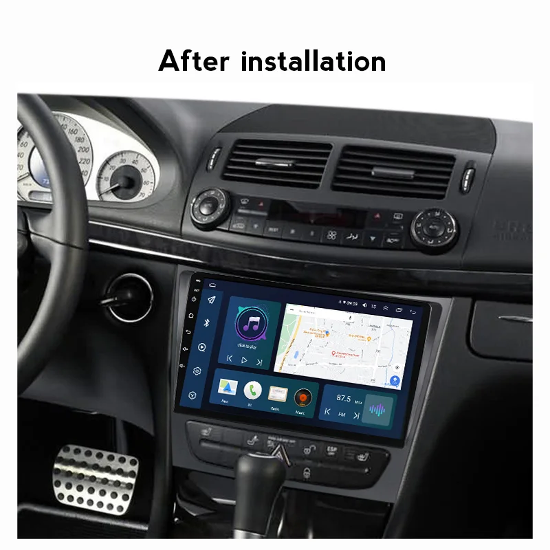 Автомагнитола QLED с экраном для Mercedes Benz E-Class W211 E200 E220 E300 E350 E240 E270 E280 W219 Carplay