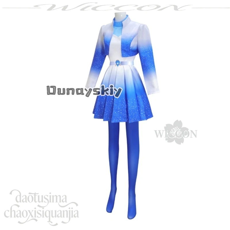 Костюм для косплея KS*21Descenn Anime Dantss Wicked 5: синяя модная короткая куртка, градиентная юбка, парик для Хэллоуина и ролевых игр (art.: 3920dc5a42828) - 3920dc5a42828