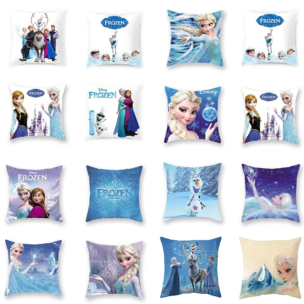 Фото Чехол для подушки Frozen, чехол для подушки с мультяшным принтом, чехол для подушки для поддержки поясницы в офисе, предметы интерьера для дома №1