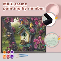 ruopoty diy painting by numbers with multi aluminium frame kits 60x75cm birds handpainted coloring by numbers home decor gift