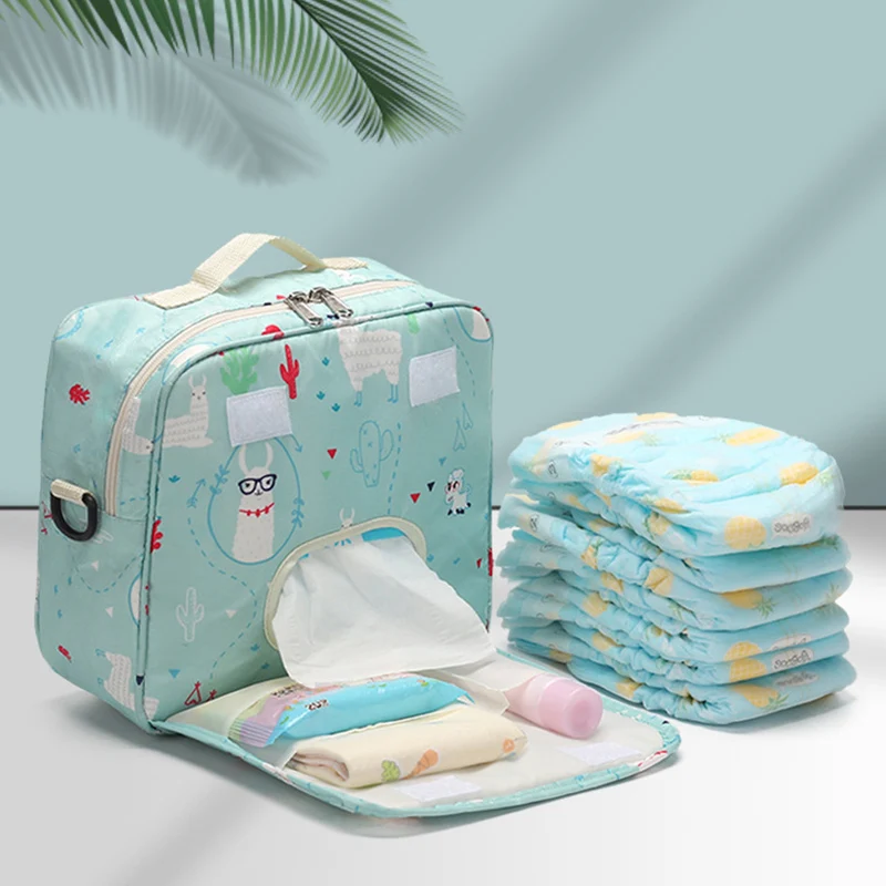 

Baby Diaper Bags Maternity Bag for Disposable Reusable Fashion Prints Wet Dry Diaper Bag Double Handle Wetbags 23*22*10CM