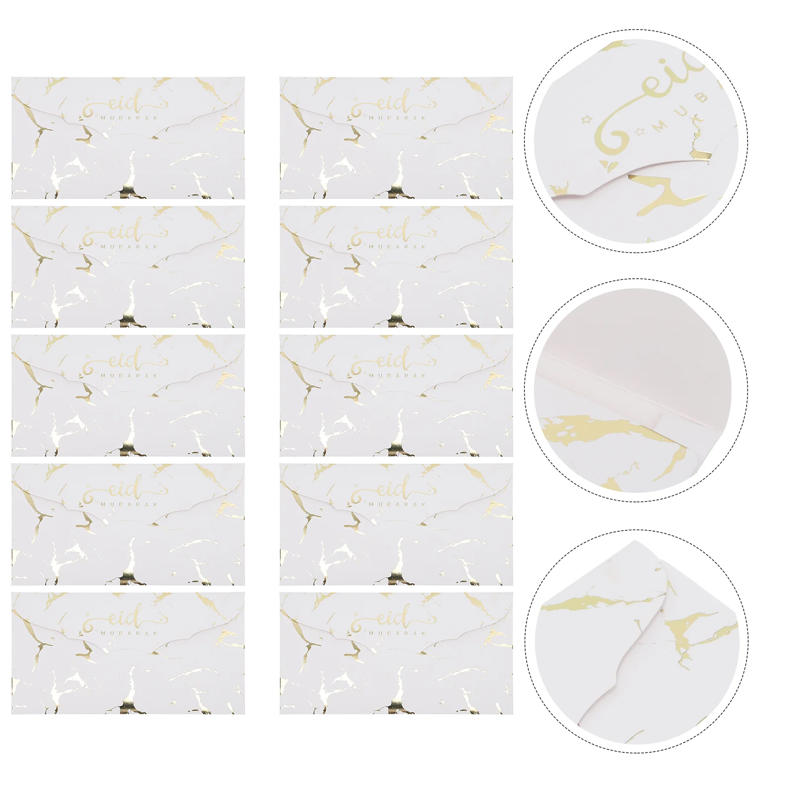 

10Pcs Muslim Festival Envelopes Simple Money Pouches Decorative Paper Envelopes