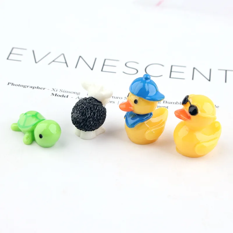 Миниатюрные фигурки животных 10 шт./лот кабошон из смолы с плоским основанием