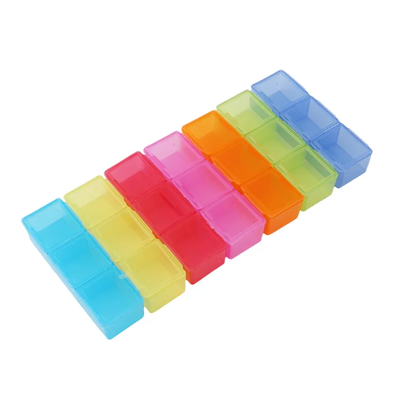 

1 шт. Многоцветный портативный многофункциональный держатель для лекарств, контейнер-органайзер, медицинский комплект 7 дней