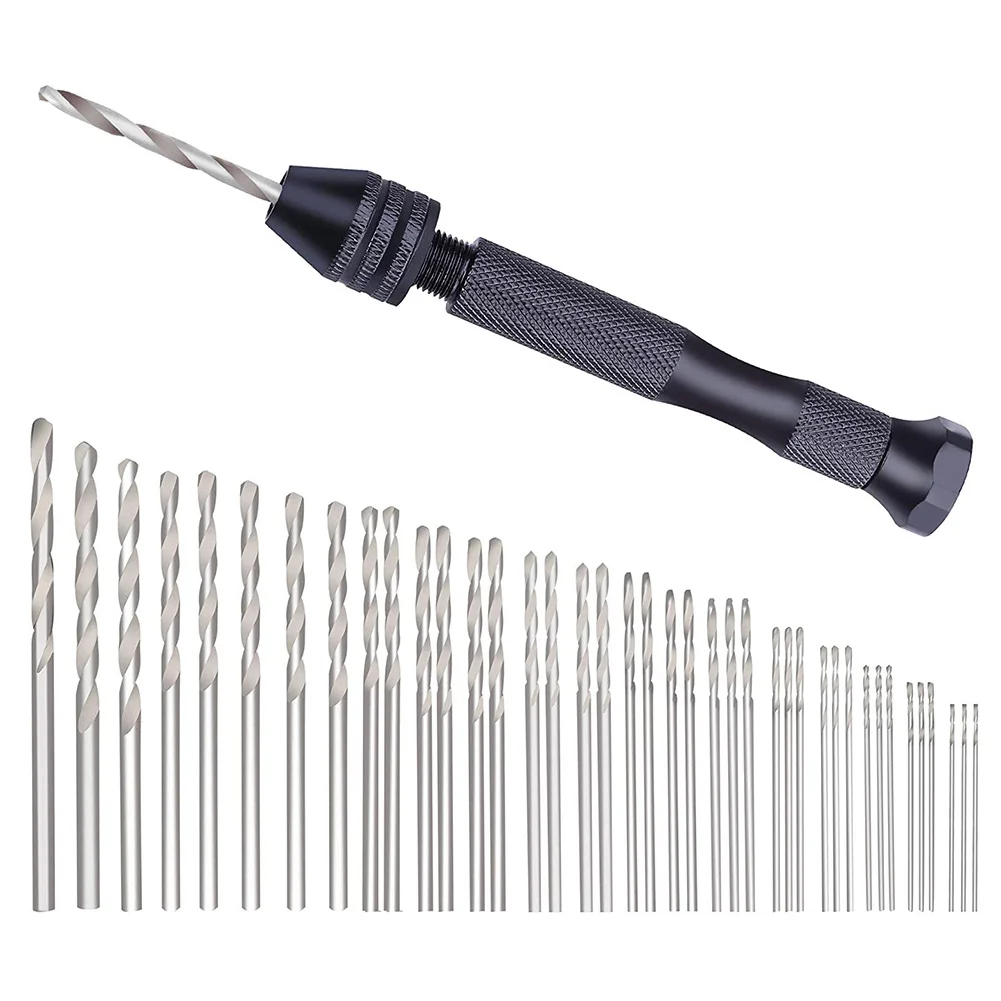 

Hole Punch Multifunctional Hand Drill Bits Set Model Rotary Tool Carving Jewelry Making Manual Woodworking Pin Vise DIY Mini