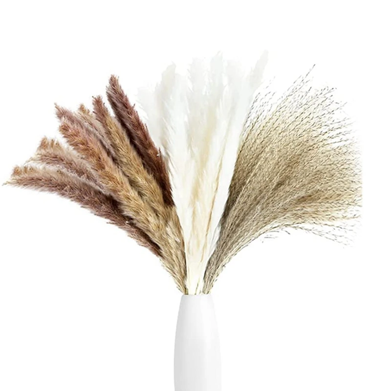 

Natural Dried Pampas Grass Decor17.5In 65Pcs Pampas Grass For Flower Arrangements Boho Wedding Home Decor