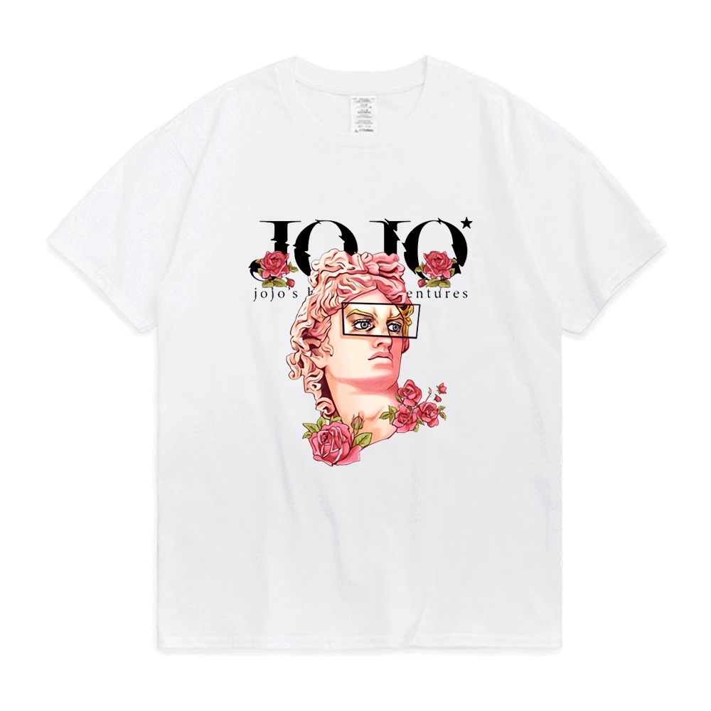 

Teeteety Men's High Quality 100% Cotton Japanese Jojo Bizarre Adventure Anime Graphic O-neck T-shirt