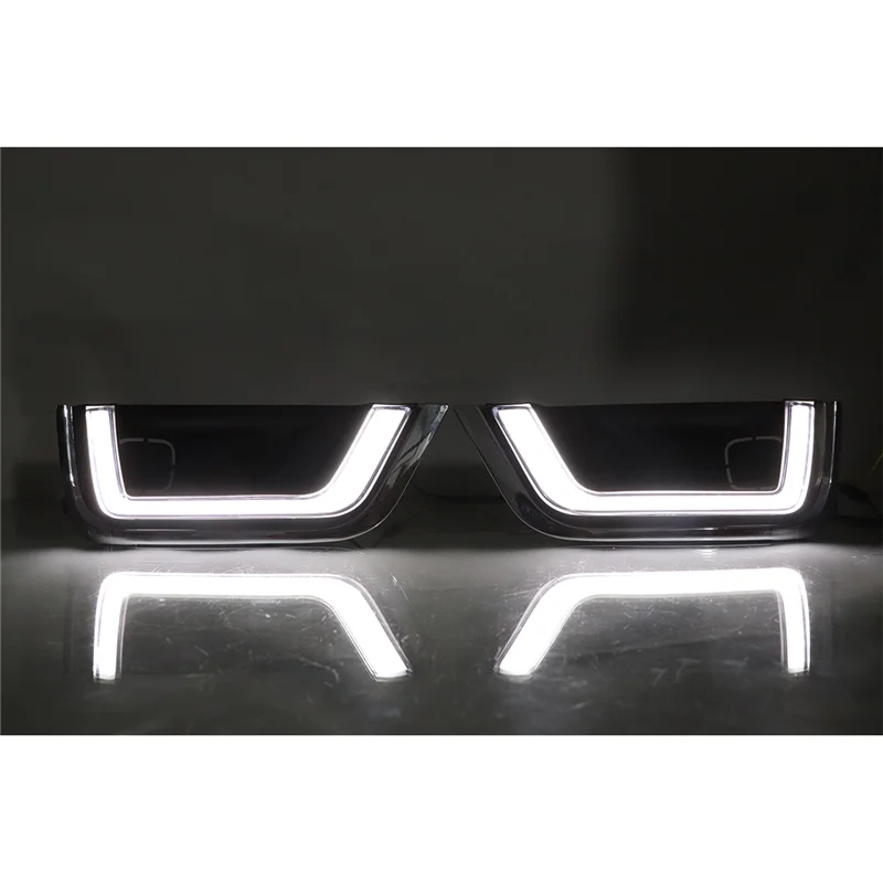 

1 пара автомобильных дневных ходосветильник огней ДХО для Toyota Land Cruiser LC300 2022 2023 двухцветные поворотные ходовые огни