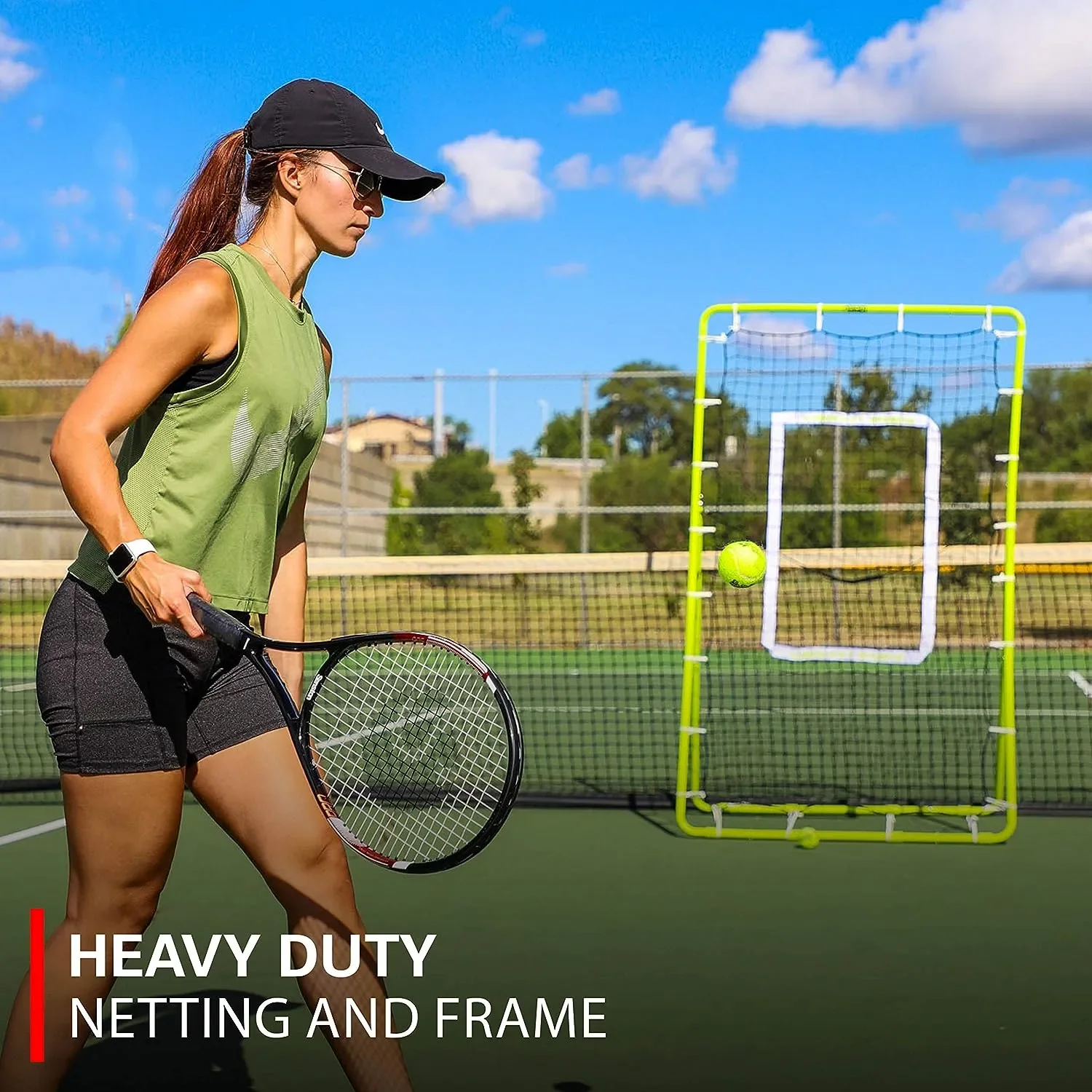 

Tennis Practice Rebounder Net, Rebound for Tennis & Racquet Sports , Portable Backboard for Indoor & Outdoor Training Overgrip