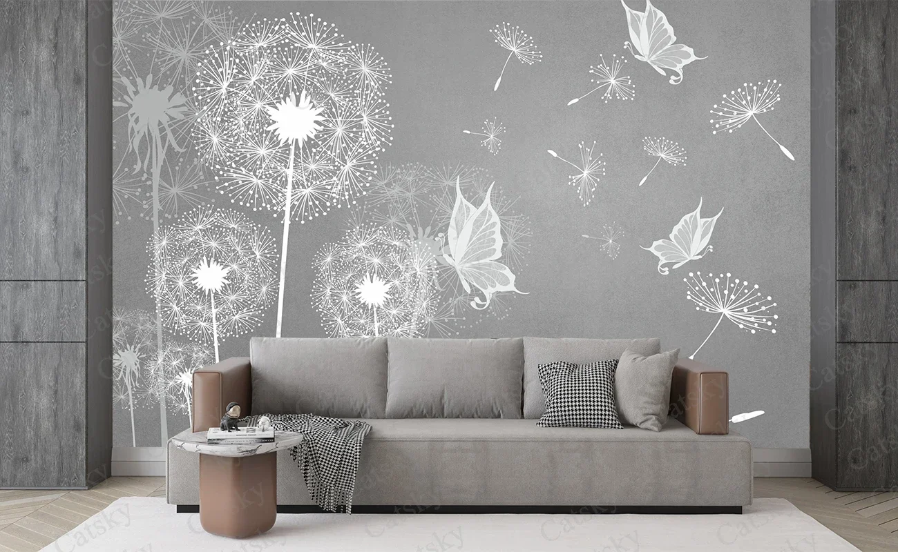 Одуванчик растительный принт бабочка настенные стикеры Дети Детская комната