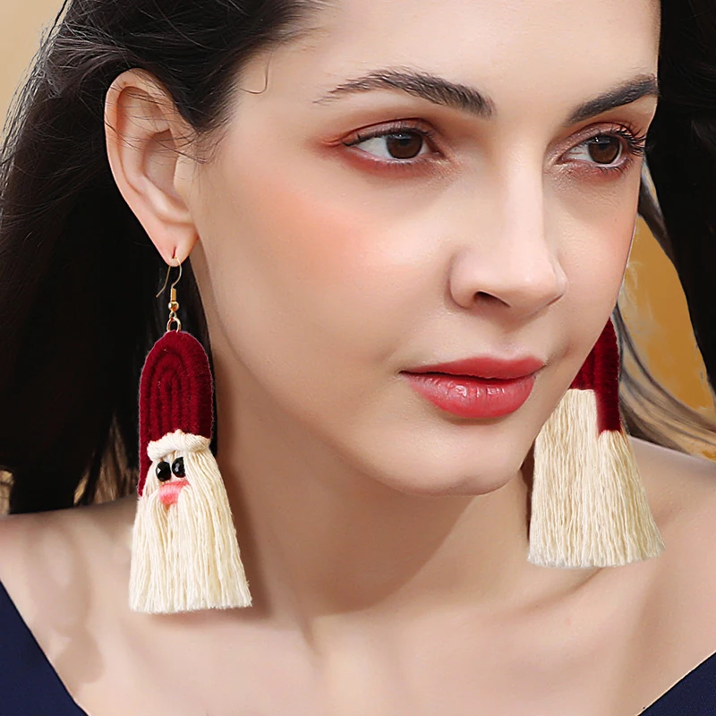 Этнические серьги для женщин Висячие длинные в стиле ретро эстетичные