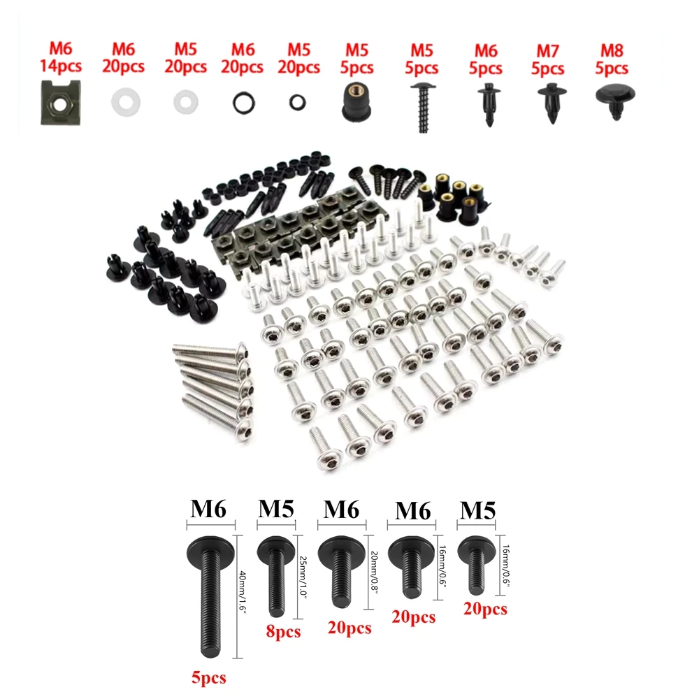 

195 шт., титановые винты для кузова мотоцикла, комплект болтов для обтекателя для BMW S1000RR 2009 2010 2011 2014 2015 2016 2017 2018 2019