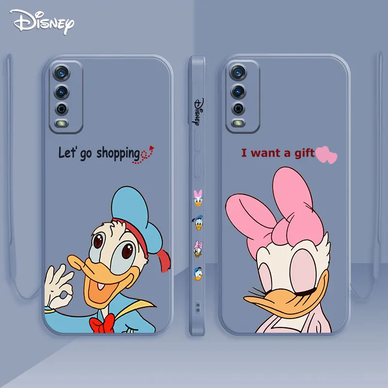 

Liquid Silica Gel Case For Samsung Galaxy A73 A72 A71 A53 A52s 5G A12 Phone Cover A50s A21s A02s A10s Navy Donald Duck Luxury