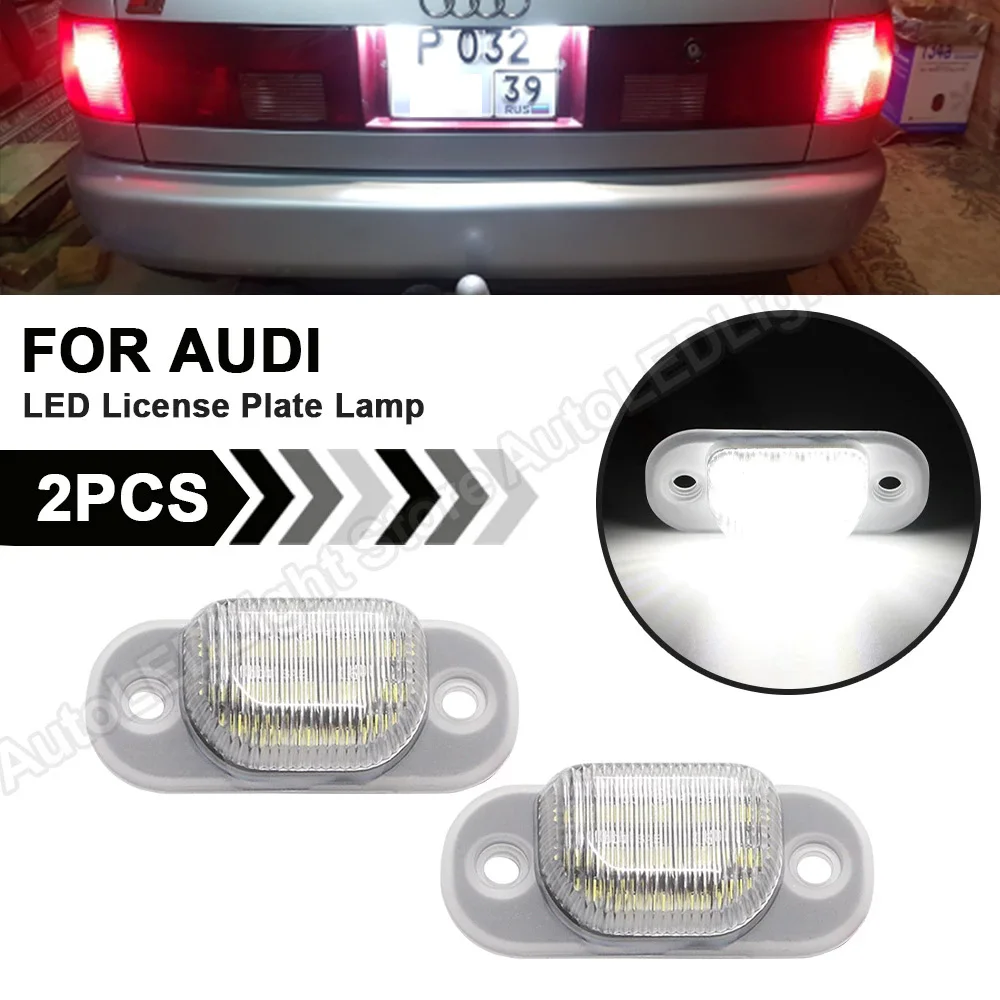 LED License Plate Lamps For Audi 80 B4 1992-1996 Cabrio 1992-2002 100/S4 C4 1991-1994 A6/S6 C4 1994-1997 2PCS Number Plate Light