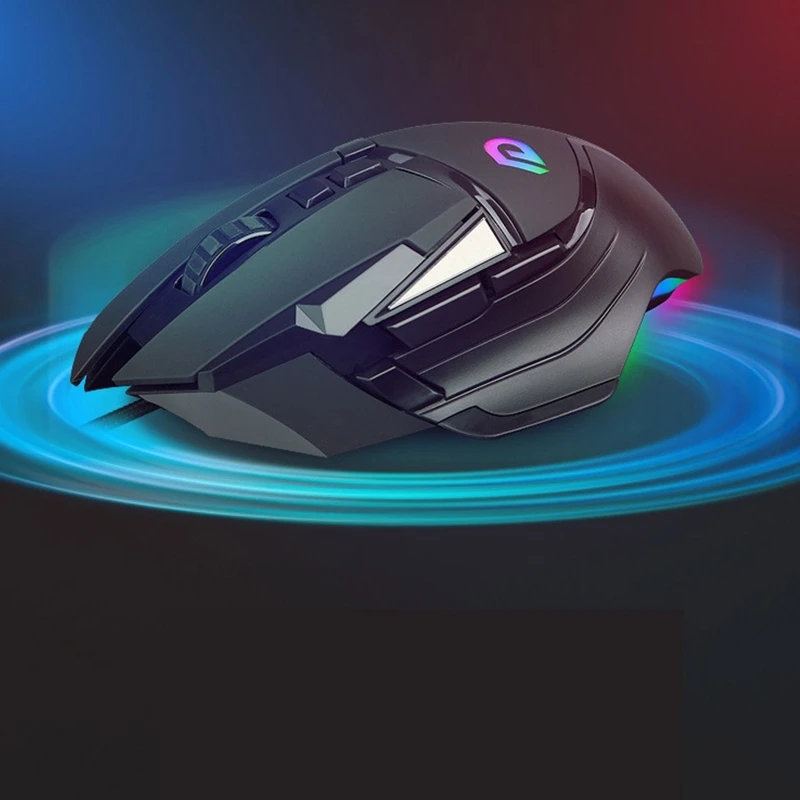 Изысканная игровая мышь компьютерная с цветным освещением USB-приемник 6 уровней