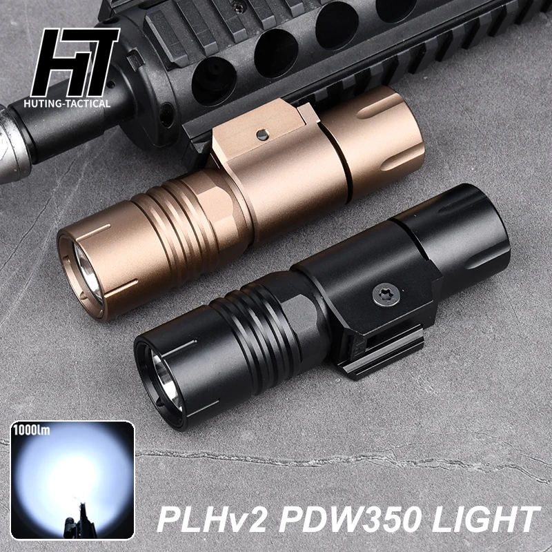 Airsoft PLHv2 PDW350 18350 Tactical Scout Light High Power 1000 Lumen weapon Flashlight Rifle Hunting M300 M600DF LED Whitelight