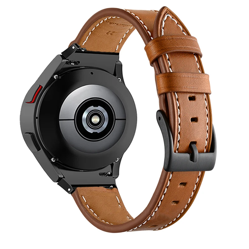 No Gaps Genuine Leather Strap For Samsung Galaxy Watch 4 Classic 42/46mm Curved End Bracelet For Galaxy Watch4 40MM 44MM Correa