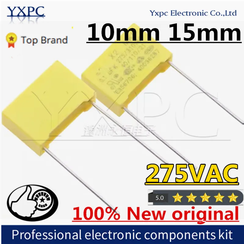 Конденсатор полипропиленовой пленки X2 275 в 10/15 мм 0 1 мкФ 15 22 33 нФ 01 НФ 47 10 шт.