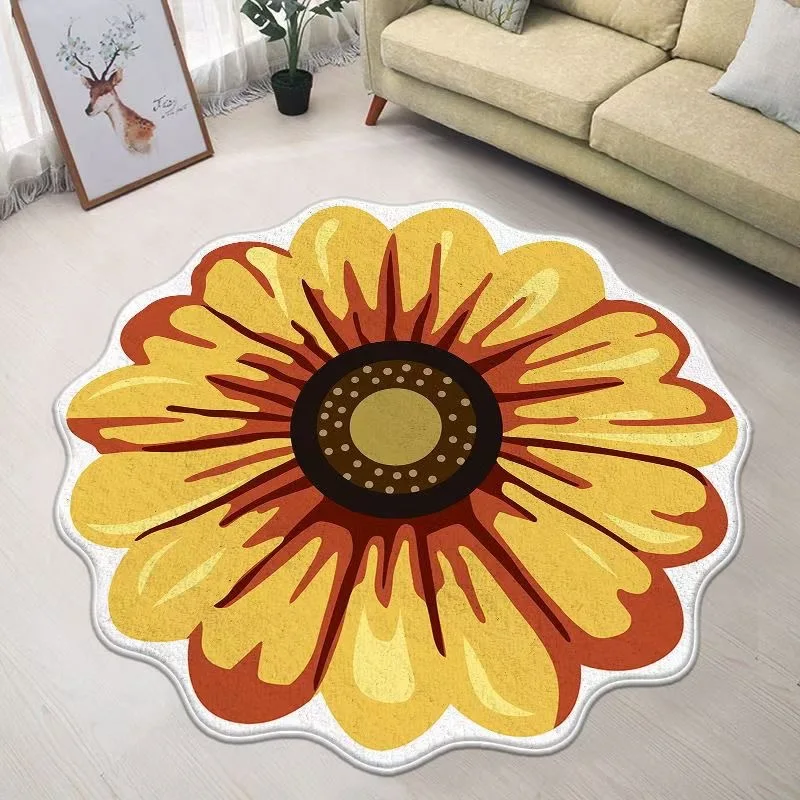 

3D Flower Carpet Bedside Thicken Imitation Cashmere Irregular Floral Creative Design Floor Rug Living Room Home Decor Foot Mat