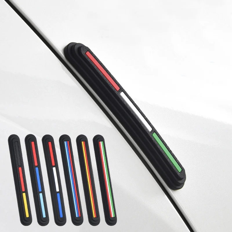

4pcs Car Door Protector Strip Scratch Protector Rubber Bumper Sticker Car Rearview Mirror Anti-collision Strip Car Decoration
