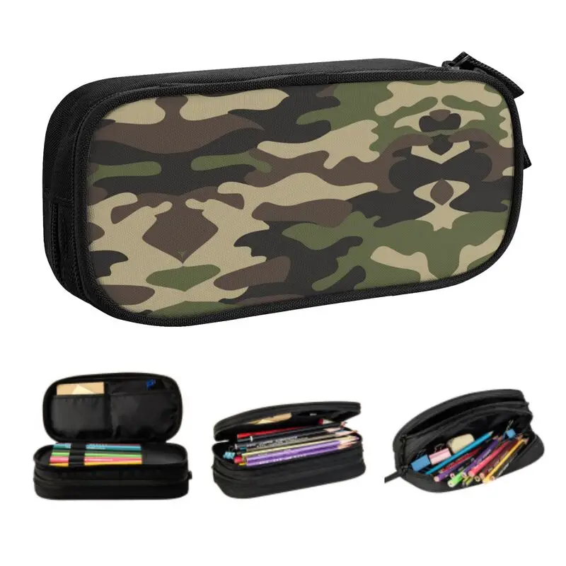 Case Boys Gilrs Large Capacity Army Jungle Camo Pencil Pouch