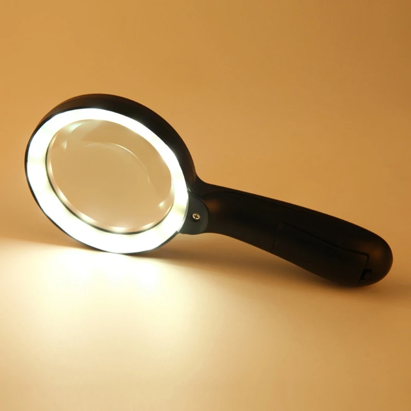 

Lighted Magnifying Glass 10X Handheld Reading Magnifier with 12 LED Illuminated Light Loupe Lens for Seniors Repair Inspection