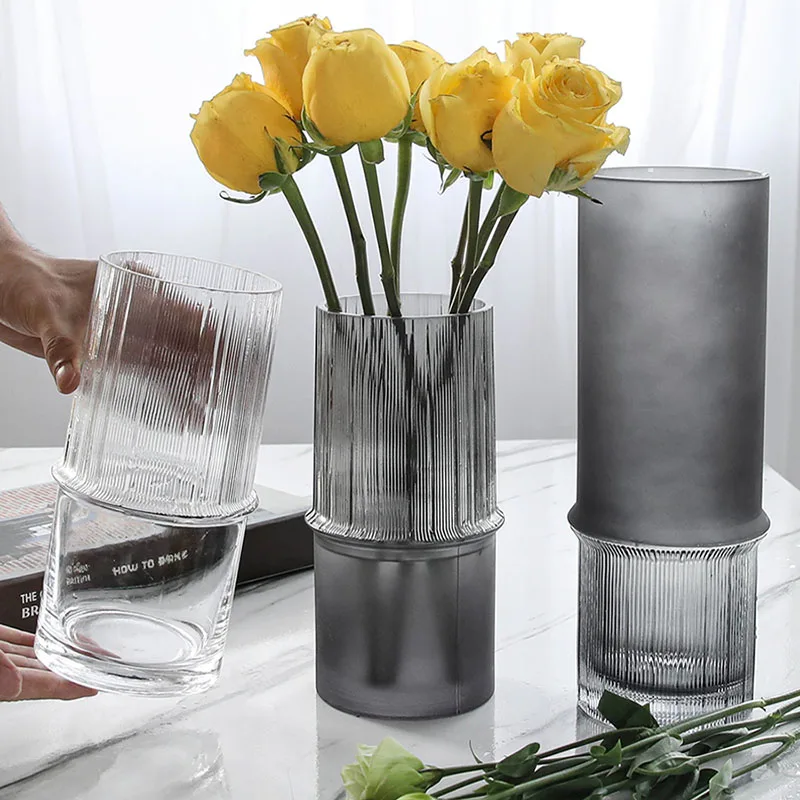 

Прозрачная стеклянная ваза в скандинавском стиле, Современная ваза для цветов и гидропоники, миниатюрный дизайн растений Ikebana Wazony, украшение для дома WK50VA