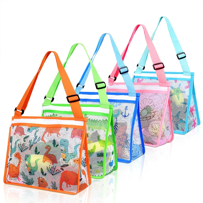 

Children Children Toy Organizer Adjustable Strap Storage Backpack Sand Away Tote Mesh Pouch Beach Bag Shell Collecting Kids