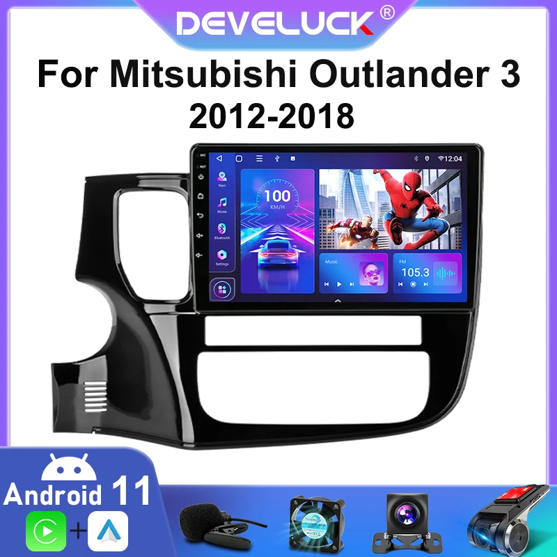 4g 2din android 11 car radio for mitsubishi outlander xl 3 2012 2018 gps navigation subwoofer multimedia video player rds wifi free global shipping
