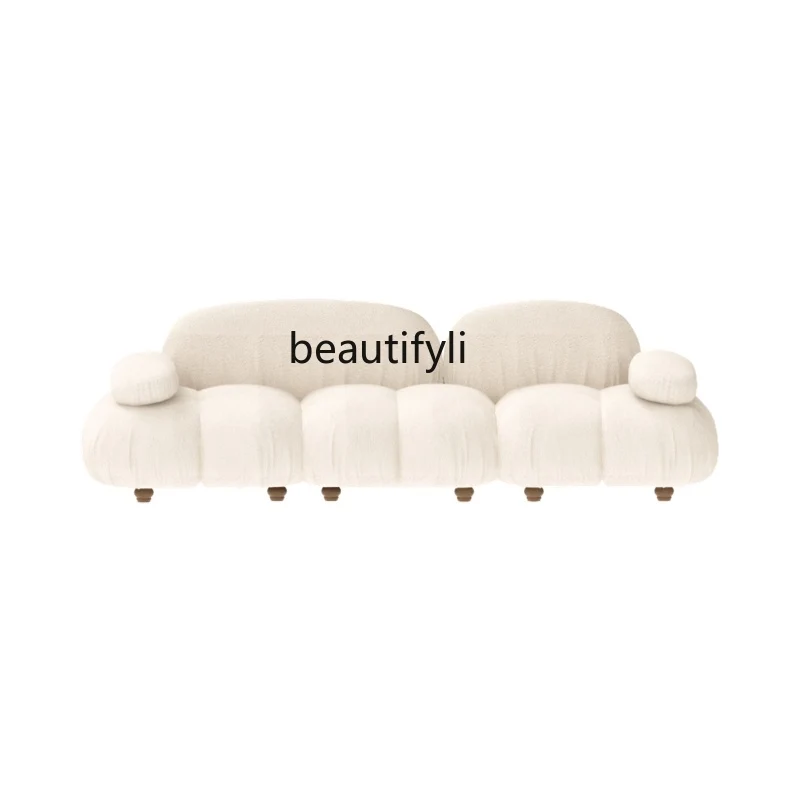 

zq Fabric Sofa Double Nordic Simple Home Living Room Three-Seat Sofa Creative