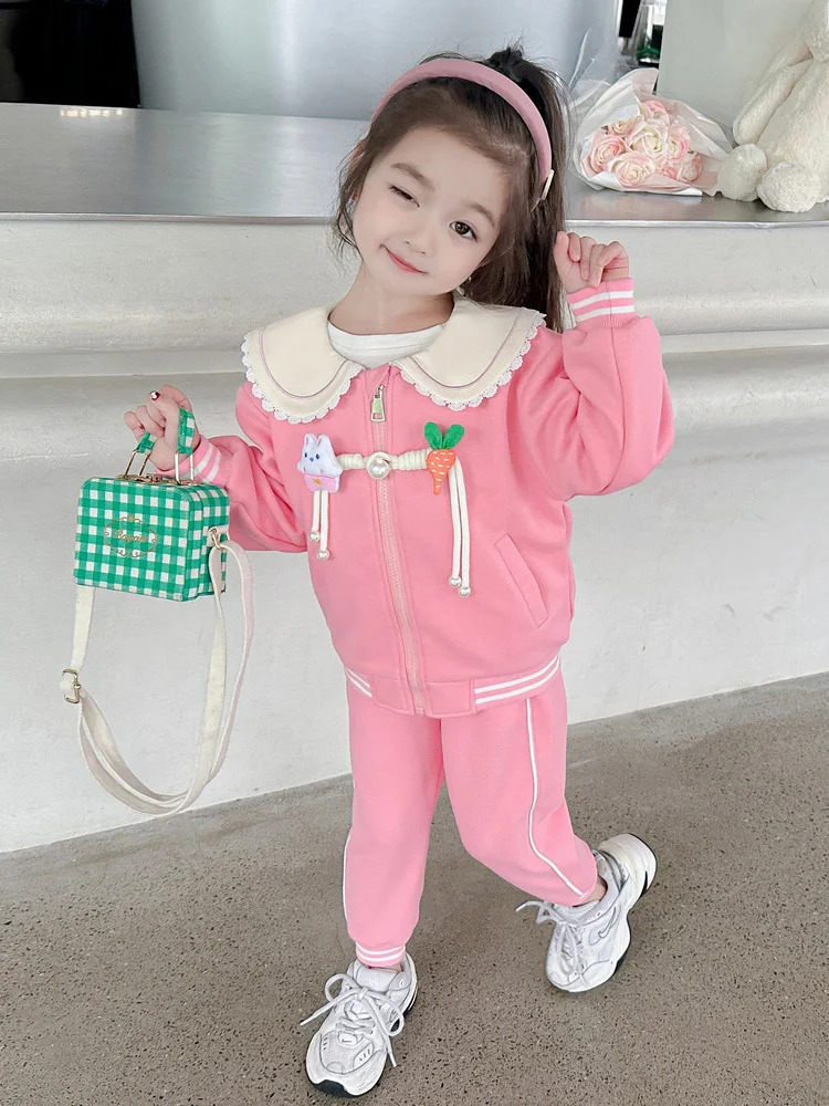 Женский Детский комплект с капюшоном и кукольным воротником осенний Новый