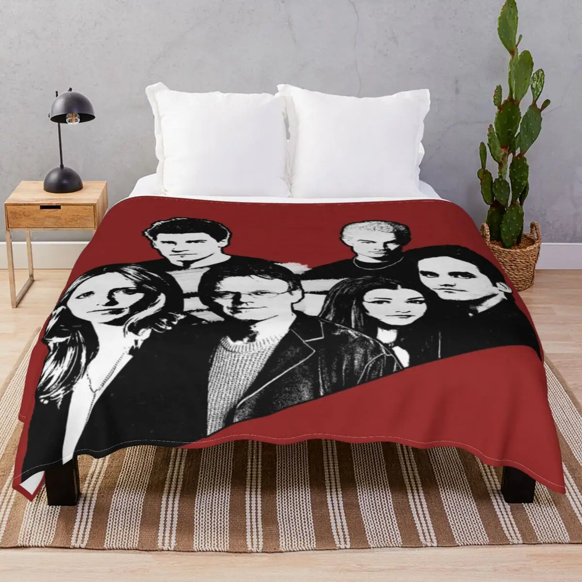 A BTVS Motif Blanket Fleece Summer Super Soft Throw Blankets for Bedding Home Couch Travel Cinema