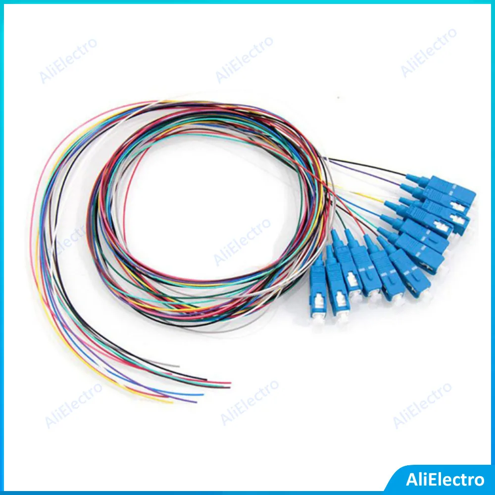 

12pcs per lot SC/UPC fiber optic pigtail Single Mode SM 9/125 1 Meters 0.9mm optical fiber cable ftth free shipping