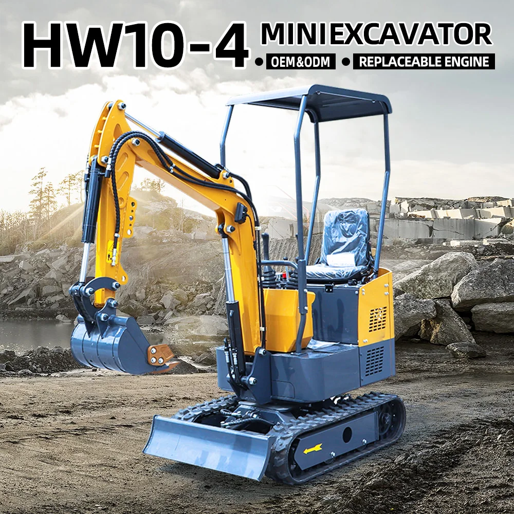 

Mini Excavator 1 Ton Small Digger 1T Micro Digging Machine Hydraulic Crawler Excavators For Sale HW-10-4