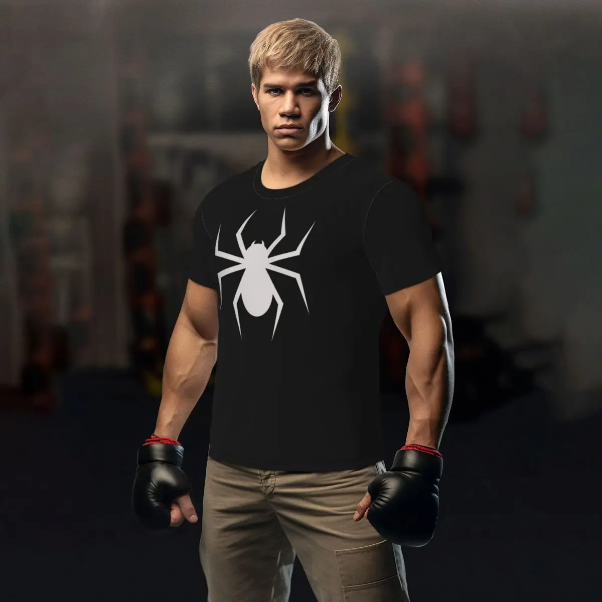 

Спортивная футболка в виде паука, летняя крутая забавная футболка силуэта Y2K, Забавные футболки, базовая футболка для мужчин, графические футболки, размеры 2XL 3XL