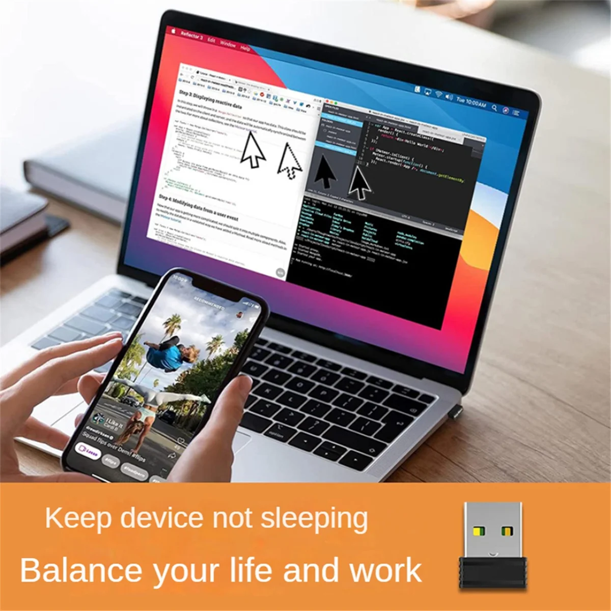 Mouse Jigglers Mover Необнаружимый автоматический шейкер с USB-портом Wiggler для ноутбука
