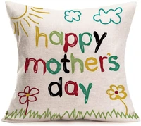 home decorative throw pillow covers happy mothers day colorful lettering cushion decor pillowcase cotton linen square pillow