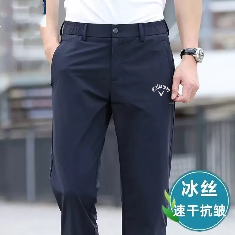 2023 Summer Golf Men's Outdoor Sports Pants Thin Thin High-grade Milk Silk Casual Pants