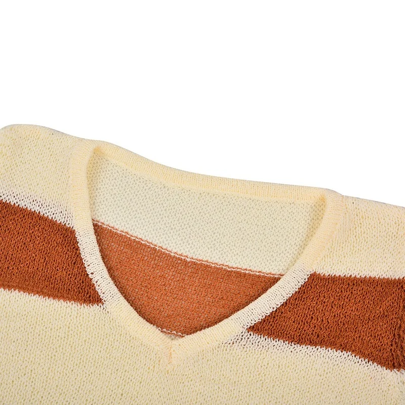 Women Summer Knitted Two Piece Sets Tracksuit Sexy V Neck Sleeveless Tops and Shorts Striped Print Suits New Homewear Beachwear