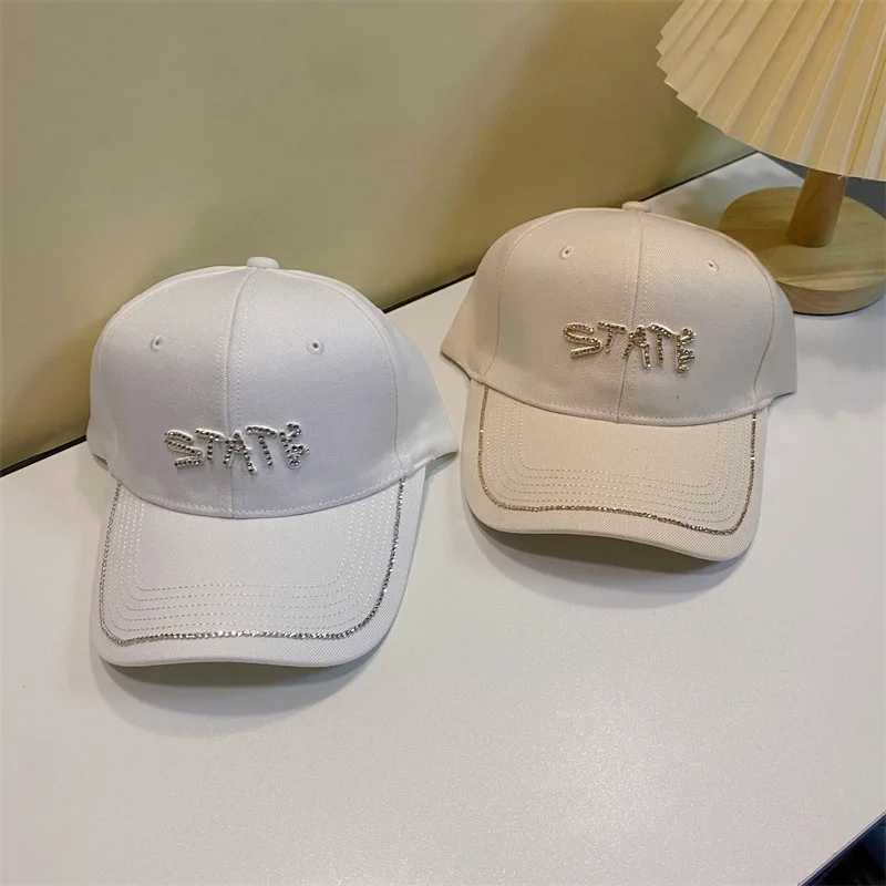 

2022 New Rhinestones Letter Baseball Cap Women Men Adjustable Hip Hop Fashion Shiny Hats Snapback Tide Brand Women' Gorras Caps