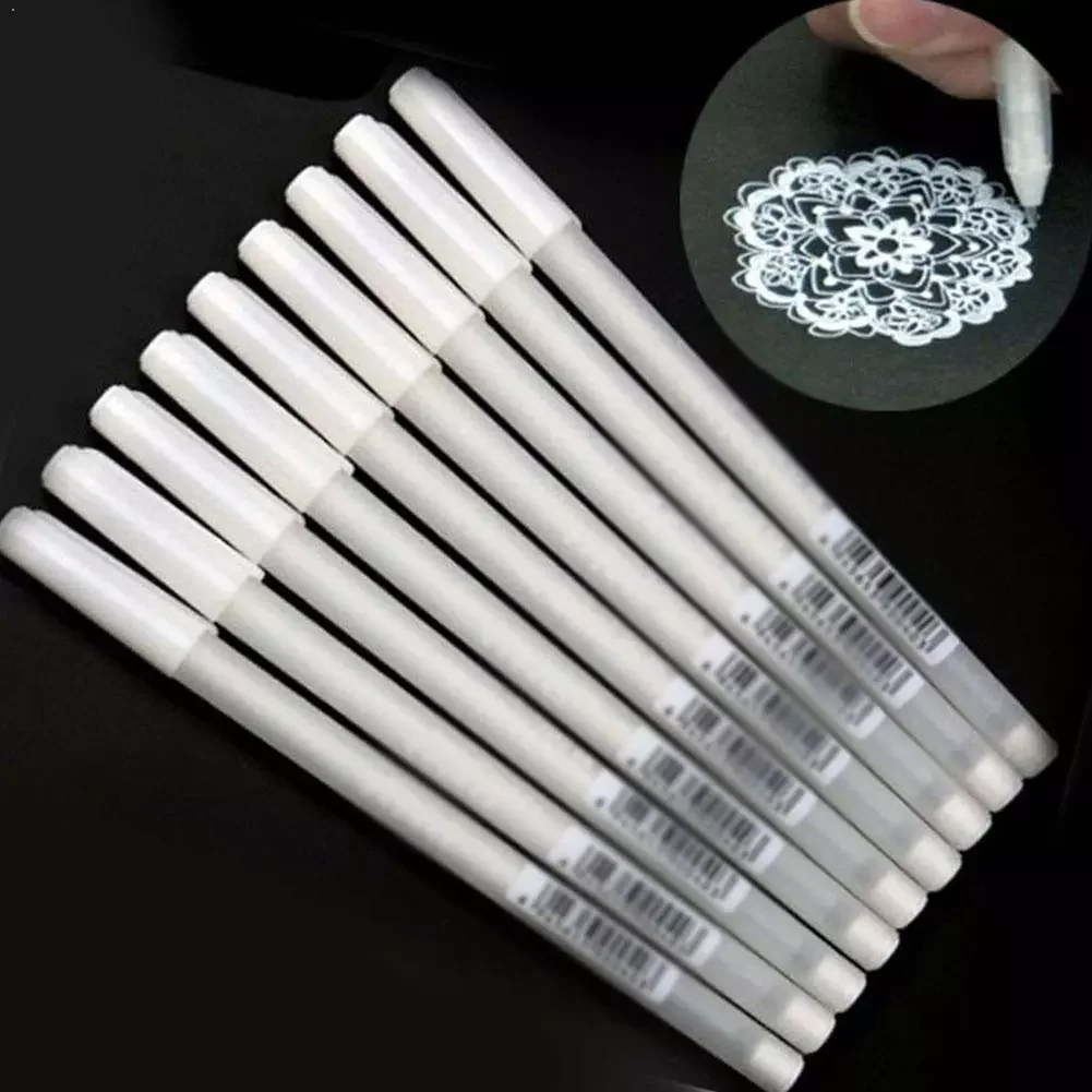 

Highlight Pen White Ink Blender Marker 0.8mm Micro Supplies Pigment Drawing Anime Art Markers Pens Draw Graphic X9Q5