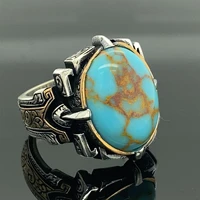 men handmade ring turquoise stone turquoise oval gemstone ring handcrafted ottoman men ring