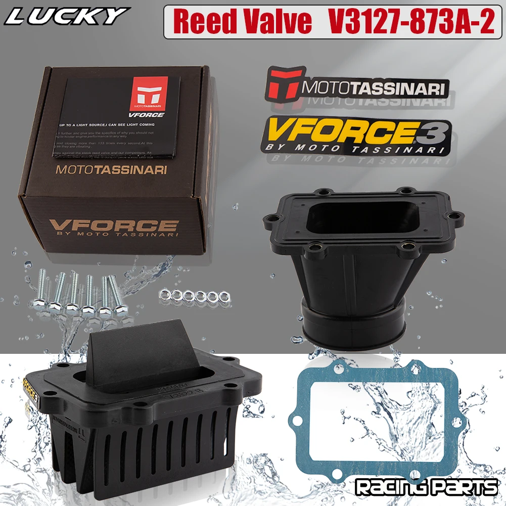 

Motorcycle VForce3 Reed Valve Carbon Fiber Intake For V3127-873A-2 600 E-TEC 600 HO SDI With Rubber Adapter Inlet Intake Pipe