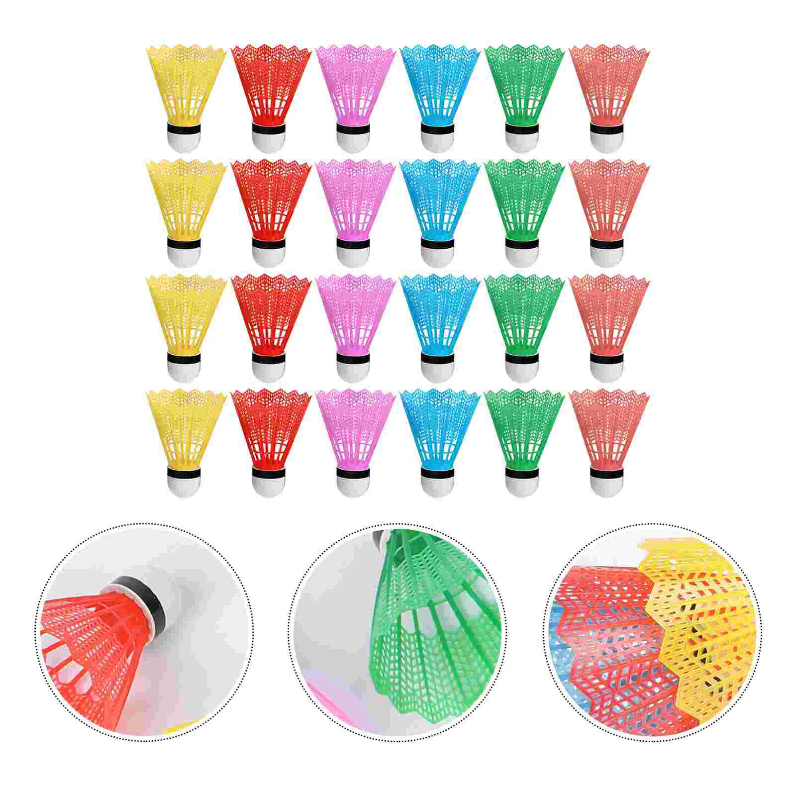 

24pcs Badminton Shuttlecock Colorful Shuttlecocks High Badminton Birdies Sports Training Badminton Balls for Kids Indoor Outdoor