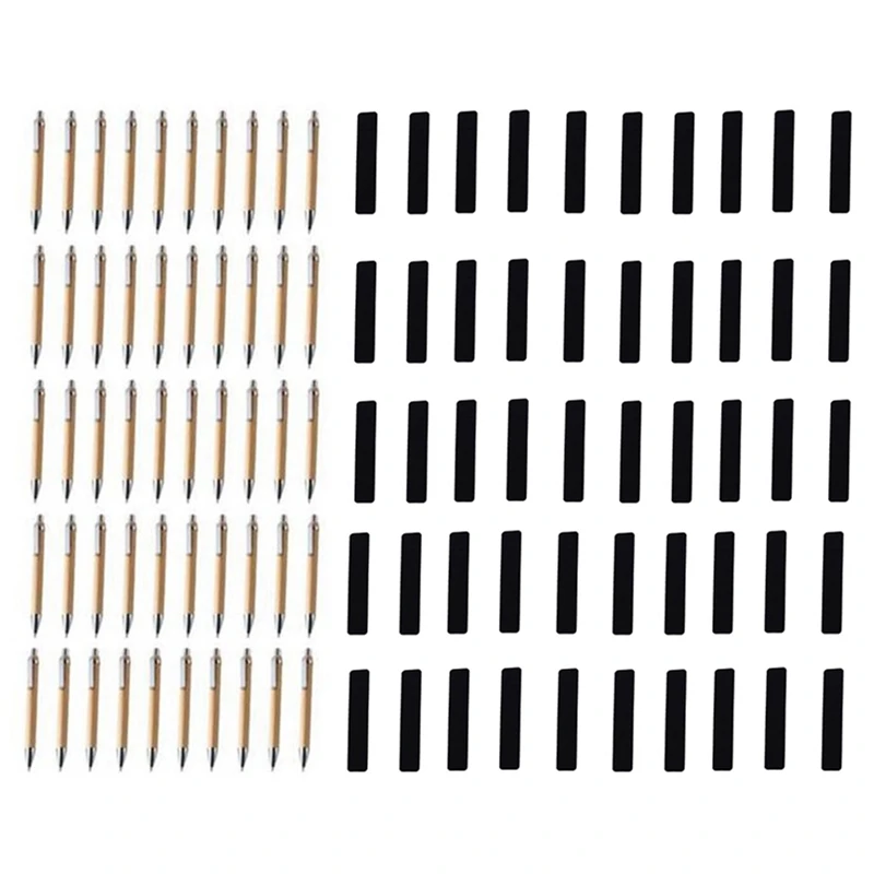 

50Pcs Ballpoint Pen Bamboo Pens Bamboo Ballpoint Pen Office & School Supplies Pens Writing Supplies Gifts With Pen Bags