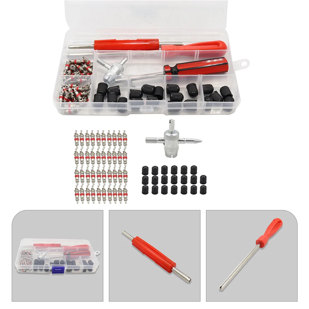 

Tire Valve Core Stem Extenders Tool Caps Car Tires Installation Puller Seal Removal Kit for replacing the without removing the